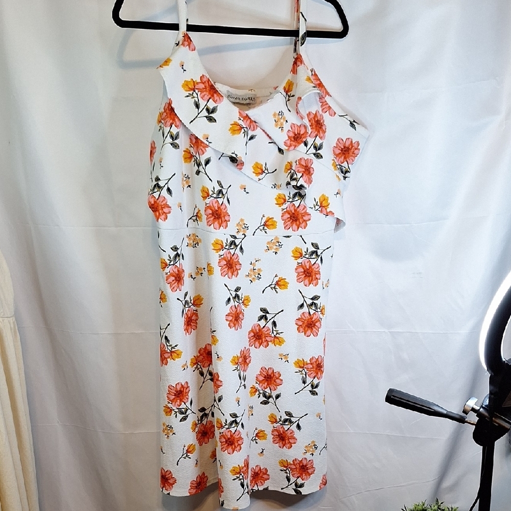 Almost Famous Orange and Red Halter Asymmetrical Sundress